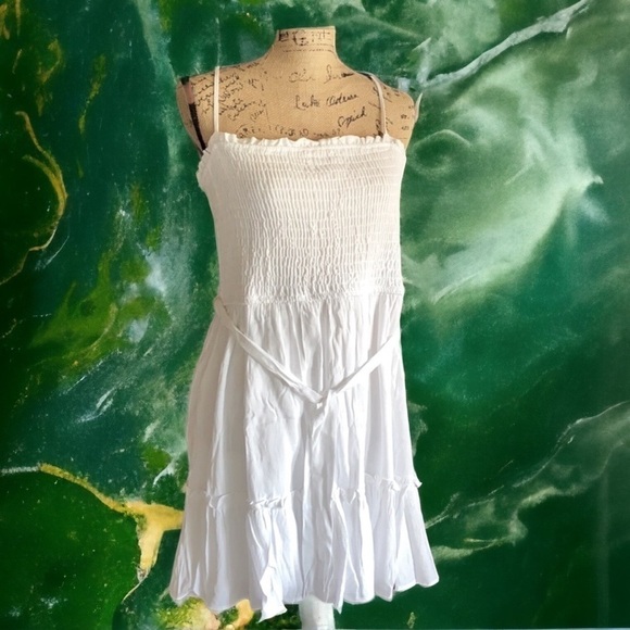 ROW•A White Smocked Bandeau Minidress X-LARGE NWT❤️ Garden Girl - Picture 11 of 11